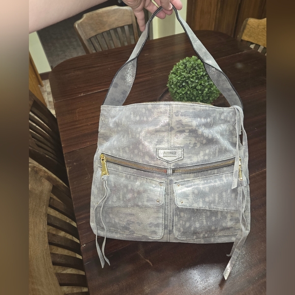 Aimee Kestenberg Handbags - Aimee Kestenberg Silver Gray Shoulder Bag with Flexible Design